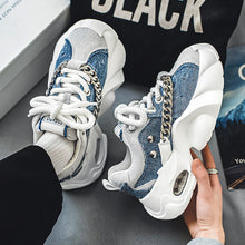 Load image into Gallery viewer, Men's Elevated Denim Sneakers - Thick Sole Casual Shoes with Height Boost