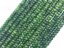 Load image into Gallery viewer, High Quality Genuine Green Diopside Rondelle Smooth Beads, 4x6mm/3x7mm Rare Diopside Beads, 15.5'' Full Strand, SKU#U1204