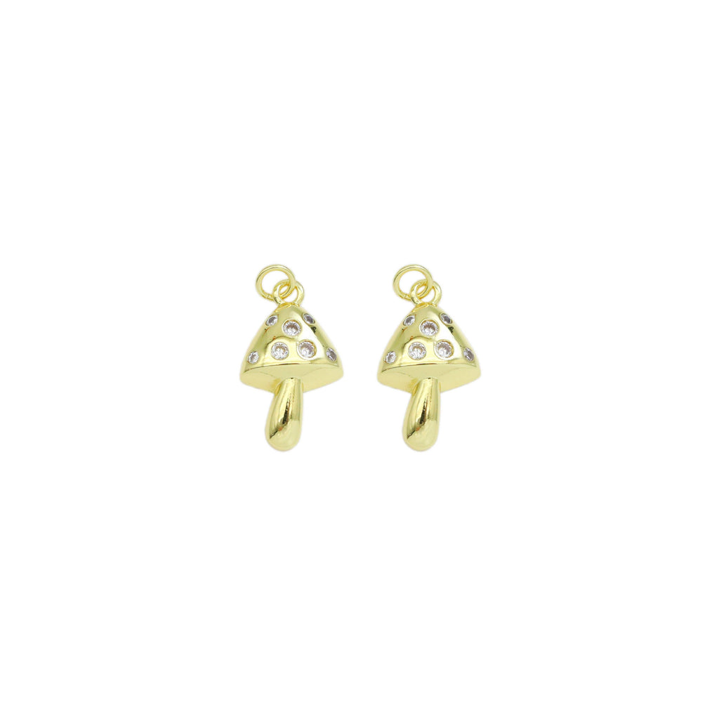 CZ Mushroom Gold Charm, Sku#LK913