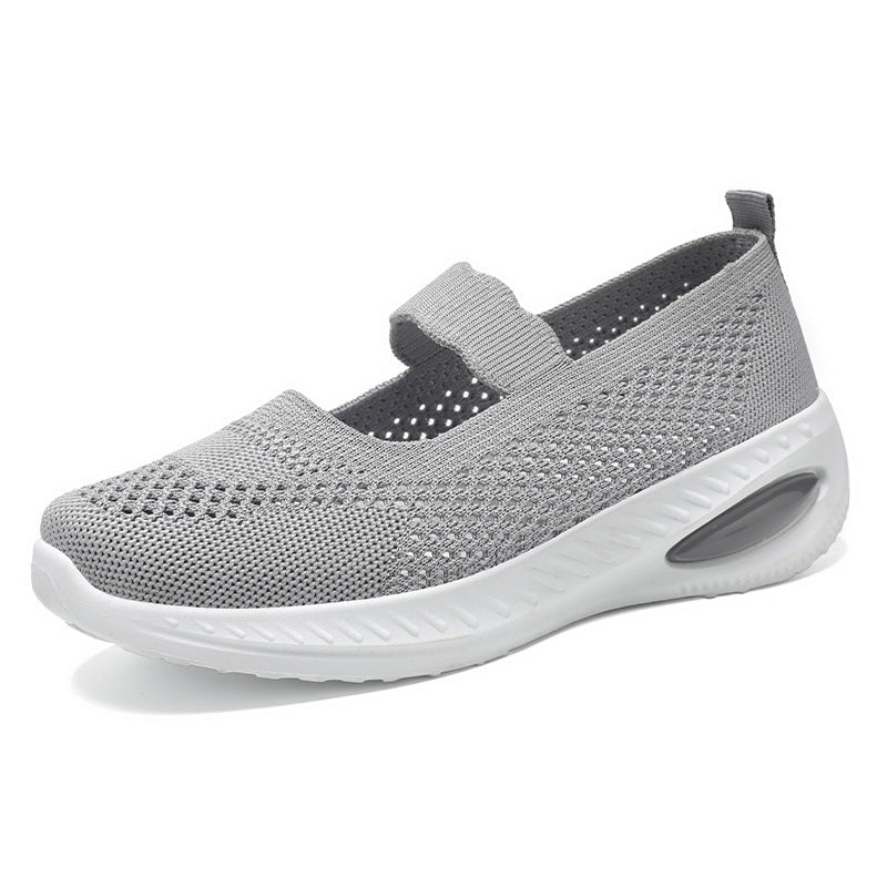 Women's Breathable Mesh Casual Sneakers - Lightweight Slip-On Flat Shoes