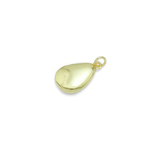 Load image into Gallery viewer, CZ Pave Mother of pearl Gold Avocado Drop Shape Charm Pendant, Sku#LK953