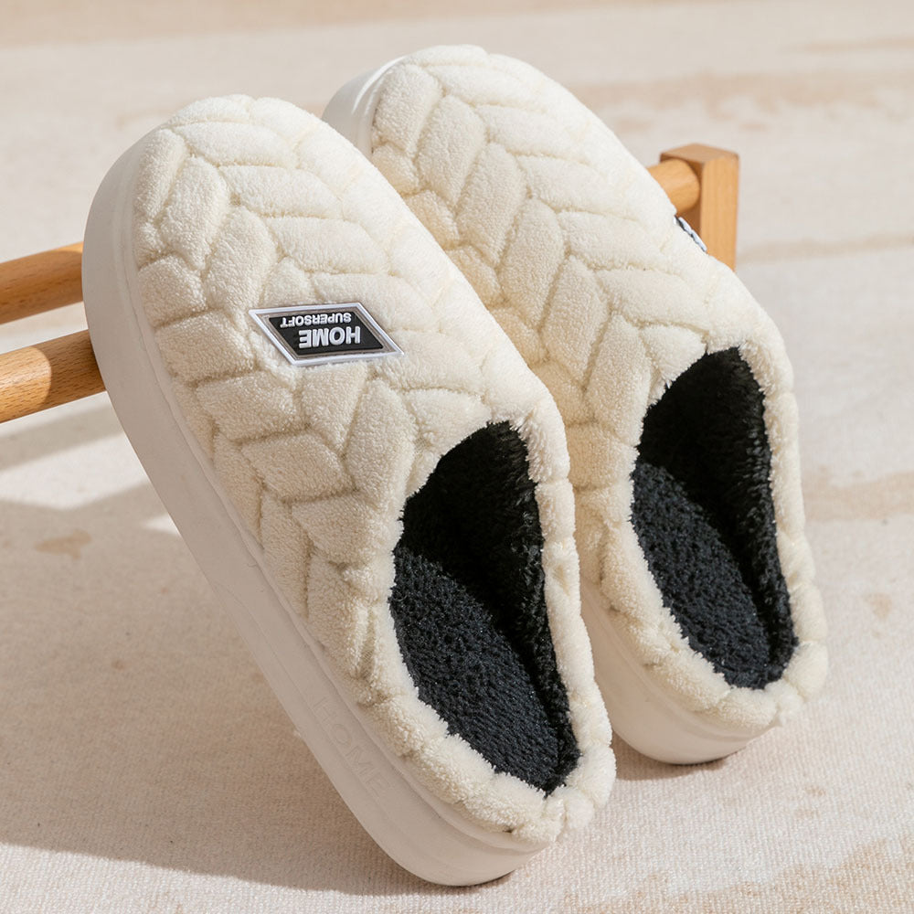 Winter Plush Slippers | Non-Slip Thick Sole Fleece House Shoes for Women & Men