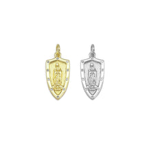 Load image into Gallery viewer, Clear CZ Gold Virgin Mary On Shield Charm, Sku#LX367