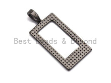 Load image into Gallery viewer, Clear CZ Micro Pave Hollow out Rectagular Shape Pendant, Gold/Rose Gold/Silver/Gunmetal Geometric Frame shape pendant, 20x45mm, sku#X58