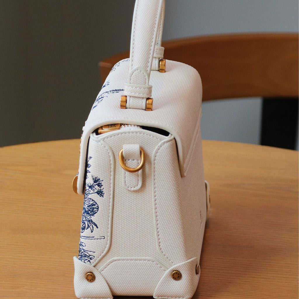 Embroidered Tote Shoulder Crossbody Bag for Women - Light Luxury PU Leather Handbag with Adjustable Strap