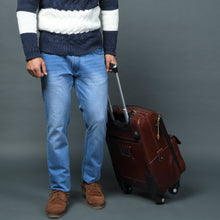 Load image into Gallery viewer, Leather Carry-On Trolly Bag