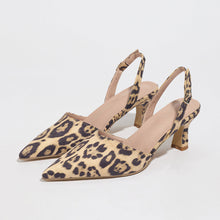 Load image into Gallery viewer, Women's Pointed-Toe Mid Heel Sandals | Buckle Closure Back-Open Summer Sandals