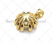 Load image into Gallery viewer, 18K Gold Large CZ Flower Shape Pendant, Flower Charm, Flower Pave Pendant, 14x16mm, Sku#LK50