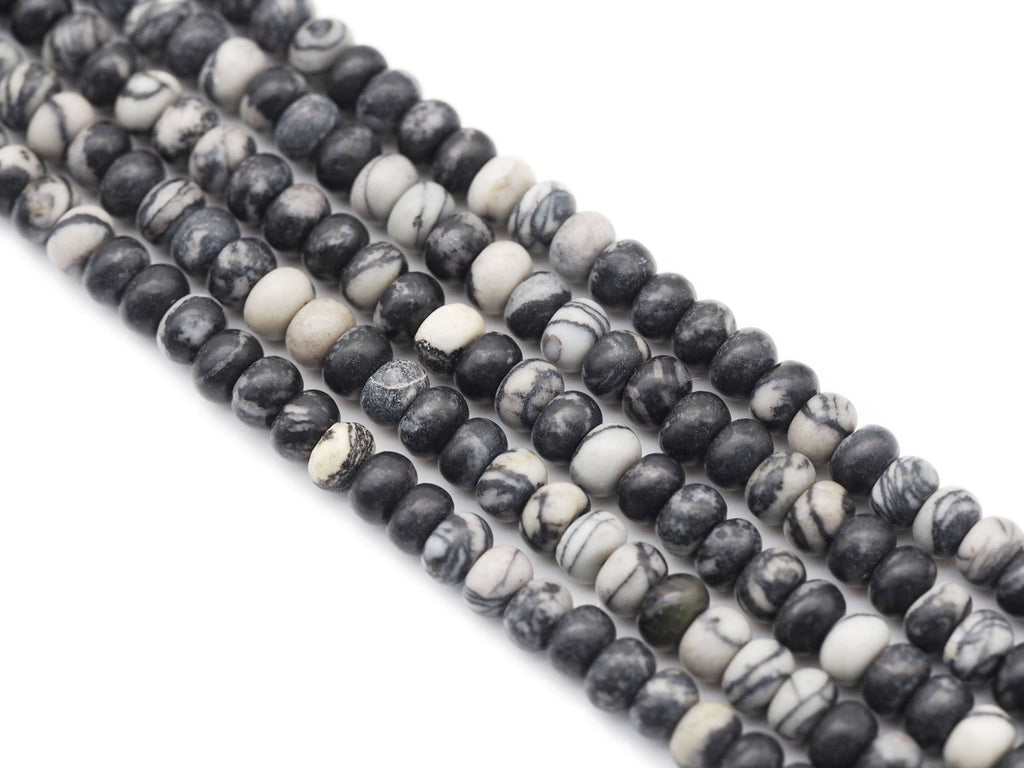 Genuine Web Jasper Rondelle Smooth Beads, 4x6mm, Sku#U1419