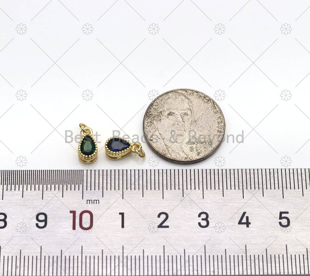 Colorful CZ Micro Pave Teardrop Shape Pendant,18K Gold Filled Teardop Charm, Necklace Bracelet Charm,,Sku#LK523