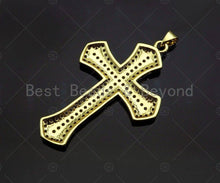 Load image into Gallery viewer, CZ Micro Pave Cross Shape Pendant/Charm,Cubic Zirconia Charm, Cross Necklace Bracelet Charm Pendant,31x48mm, Sku#LD24