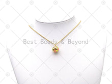 Load image into Gallery viewer, Colorful Enamel Flower/Star/Smiley Face On Round Ball Shape Pendant,18K Gold Filled Ball Charm, Necklace Bracelet Charm Pendant, Sku#LD181