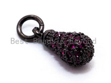 Load image into Gallery viewer, CZ Micro Pave Teardrop Shaped Dangle Charm, Cubic Zirconia Green Blue  Fuchsia Charms&amp;Pendants, Pave Dangle Charms, 6x3mm, sku#F357