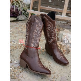 Women's Chunky Heel Boots – Hollow-Out High-Top Boots in Multiple Colors