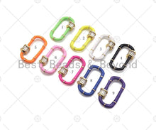 Load image into Gallery viewer, New Gold Filled Colorful Enamel Buckle Clasp, Enamel Oval Shape Screw Clasp, 18K Gold Filled Clasp Lock, Screw Clasp,17x30mm,Sku#H326