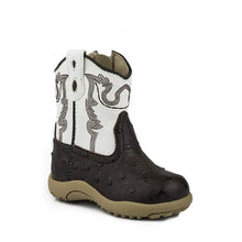 Load image into Gallery viewer, Roper Bump (White/Brown) - Infant Cowboy Booties