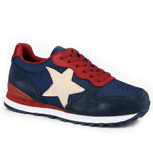 Load image into Gallery viewer, Roper Giddyup Star Jogger (Blue) - Women's Lace Up Suede Leather Sneaker