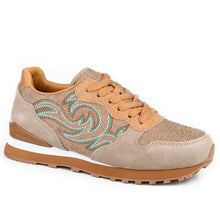 Load image into Gallery viewer, Roper Giddyup Western Stitch Jogger (Tan)- Women's Lace Up Suede Sneaker