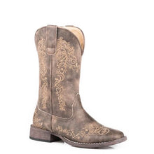 Load image into Gallery viewer, Roper Riley Scroll Stockman (Brown) - Women's Cowgirl Boot