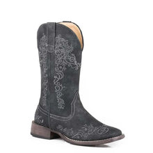 Load image into Gallery viewer, Roper Riley Scroll Stockman (Black) - Women's Cowgirl Boot