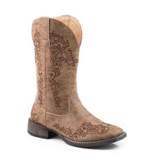 Load image into Gallery viewer, Roper Riley Scroll Stockman (Tan) - Women's Cowgirl Boot
