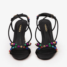 Load image into Gallery viewer, The Aurora Black Leather Strappy Women Sandal