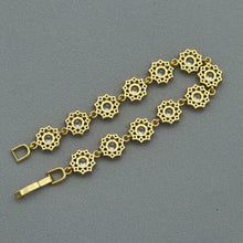 Load image into Gallery viewer, CZ Gold Silver Flower Bezel Setting Bracelet, Sku#B216