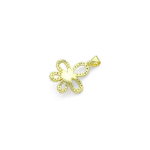 Load image into Gallery viewer, Clear CZ White Pearl Gold Flower Charm Pendant, Sku#LK1126