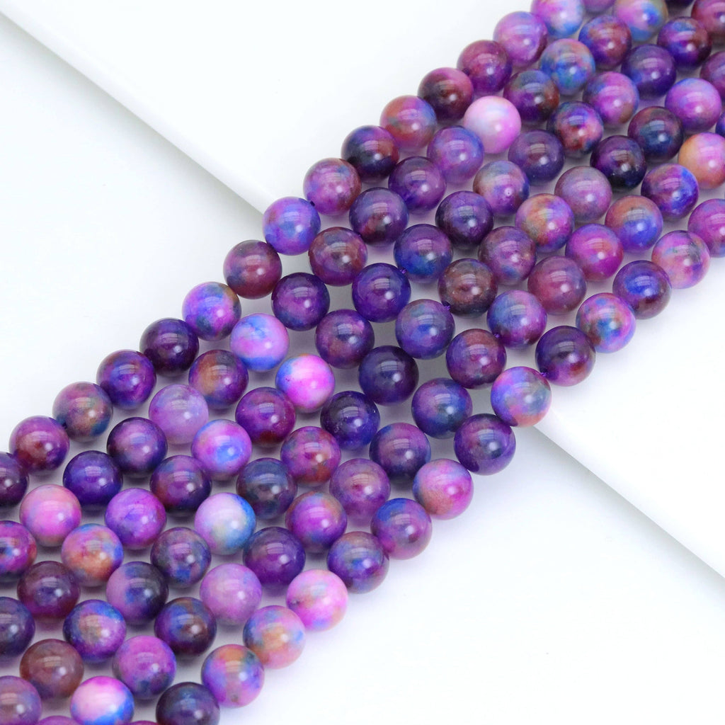 Galaxy Jade Round Smooth Beads, Sku#U2016