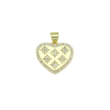 Load image into Gallery viewer, Star CZ On Heart Charm Pendant, Sku#LX774