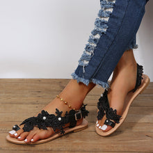 Load image into Gallery viewer, Women's Bohemian Lace Flat Sandals | Ankle Strap Flower Beach Shoes