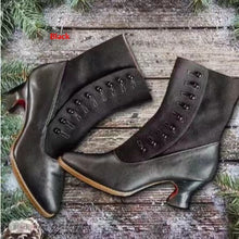 Load image into Gallery viewer, Women's Pointed Toe Horseshoe Heel Boots | Low Heel Ankle Boots