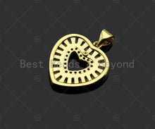Load image into Gallery viewer, Gold Filled CZ Micro Pave Heart Shape Pendant ,18K Gold Filled Heart Charm, Necklace Bracelet Charm Pendant,18x20mm,Sku#LD98