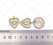 Load image into Gallery viewer, CZ Heart Frame Charm, Sku#LK524