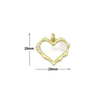 Load image into Gallery viewer, Clear CZ Mother of  Pearl Gold Heart Charm Pendant, Sku#FH244