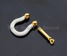Load image into Gallery viewer, New Colorful Enamel Buckle clasp, Enamel U shape Clasp, White/Pink/Turquoise/Yellow/Lime Clasp Lock, Screw Clasp, 17x18mm,sku#K166
