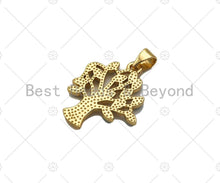 Load image into Gallery viewer, Enamel Evil Eye On Life Tree Shape Pendant, 18K Dainty Gold Charm, Necklace Bracelet Charm Pendant,19x22mm,Sku#JL32
