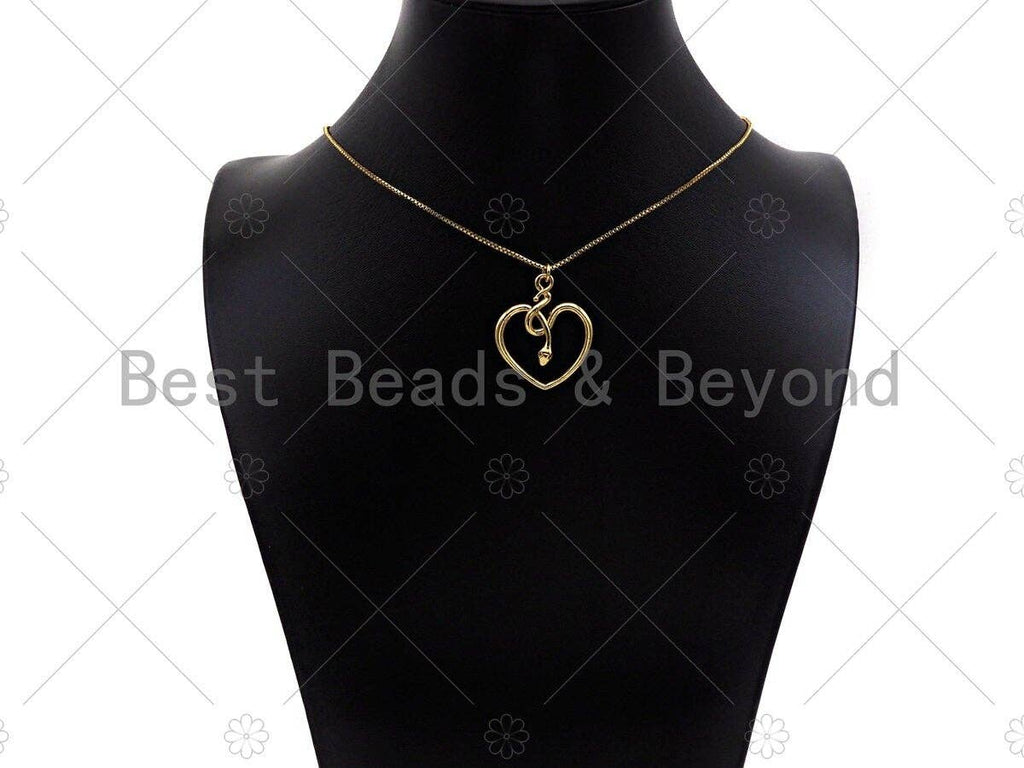 Snake Heart Shape Pendant/Charm,Cubic Zirconia Pave Snake Eye, Snake Heart Necklace Bracelet Charm Pendant,25x30mm, Sku#L469