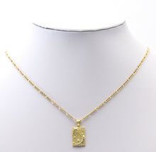 Load image into Gallery viewer, CZ Gold Sun Cresent Moon Star Rectangle Dog Tag Charm, Sku#LK762