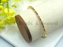 Load image into Gallery viewer, Colorful CZ Thin Bangle Bracelet, Sku#X41