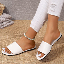 Load image into Gallery viewer, Women's One-Strap Flat Sandals | PU Upper Split Cowhide Sole