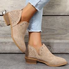 Load image into Gallery viewer, Women's Retro Studded Pointed-Toe Ankle Boots | Chunky Heel Slip-On