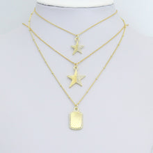 Load image into Gallery viewer, Clear CZ Radical Line Star Dogtag Rectangle Charm Pendant,Sku#LK1255