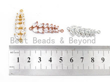 Load image into Gallery viewer, CZ Micro Pave Long Floral Shaped Connector for Bracelet/Necklace, Micro paved Wedding jewelry Findings, Bridal Jewelry  11x33mm,sku#A65