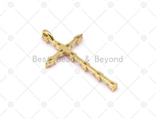 Load image into Gallery viewer, Pink CZ Cross Charm, Sku#LK540