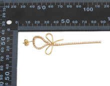 Load image into Gallery viewer, Gold CZ Bowknot Long Dangle Stud Earrings, Sku#ZX108/lx375
