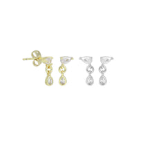 Load image into Gallery viewer, Dainty Teardrop CZ Earrings, Sku#A371