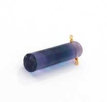 Load image into Gallery viewer, Gold Colorful Fluorite Cylinder Charm, Sku#LY02