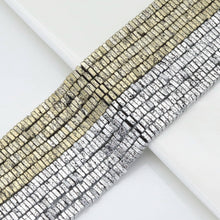 Load image into Gallery viewer, 2x4mm Matt Hematite Square Beads, Sku#S160