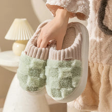 Load image into Gallery viewer, Plaid Plush Slippers for Women &amp; Men